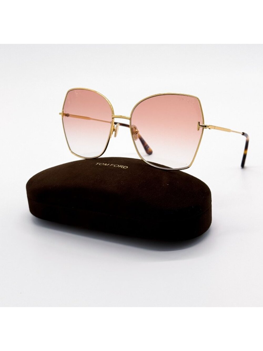 New Tom Ford Farah TF951 30T Gold Light Brown Butterfly FT0951 Sunglasses